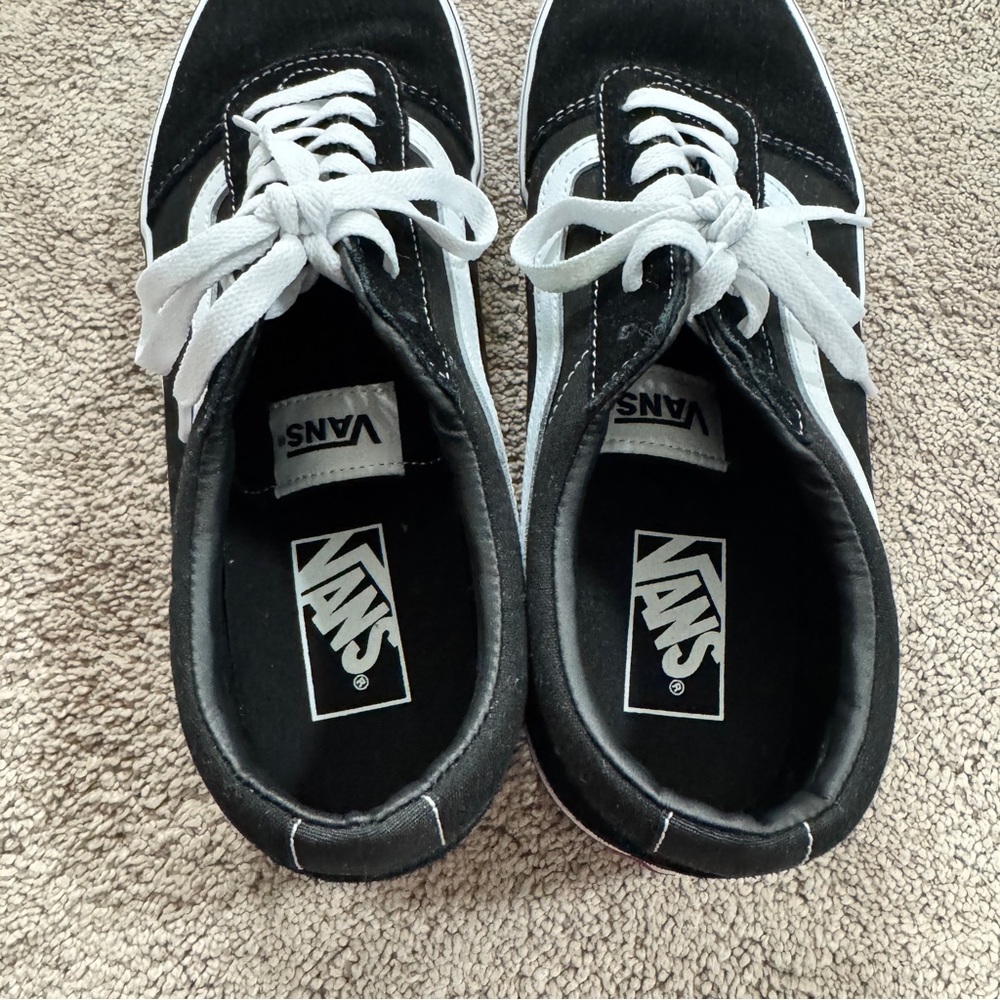 Vans Black and White Old Skool Low-Top Sneakers - Picture 4 of 6